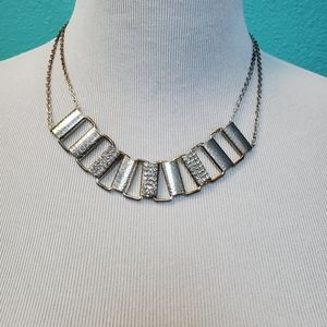 Silver and  Crushed Stone Necklace